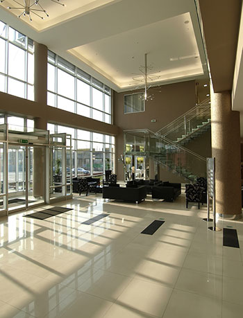 clean office lobby