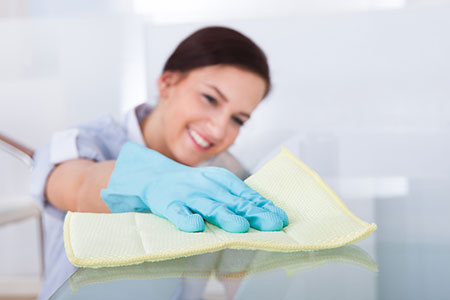 Commercial cleaner dusting shelf